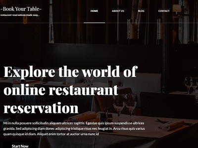 Restaurant Reservation System Landing Page