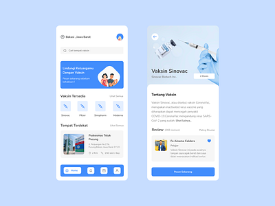 Vaccine App ui vaccine app blue pastel mobile