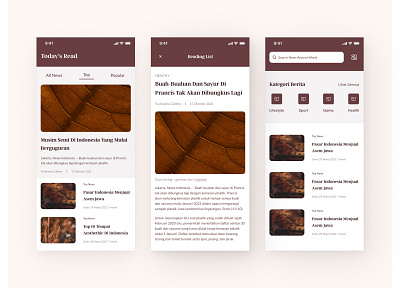 News App - School Project brown lato news app ui