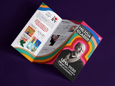 MILTON GLASER IN LIMA / BROCHURE I advertising afiche brochure colorful graphic design icon indesign lima milton glaser photoshop poster tribute