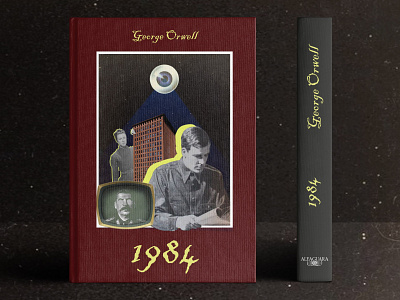 BOOK PRESENTATION 1984 book cover collage design george orwell graphic design lima photoshop