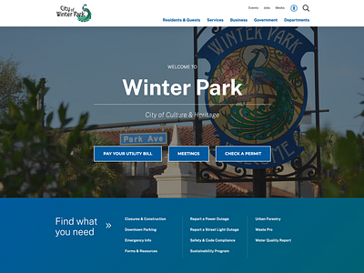 City of Winter Park ada compliant florida local government web design wordpress