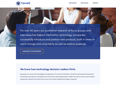 Yarnell Research web design wordpress