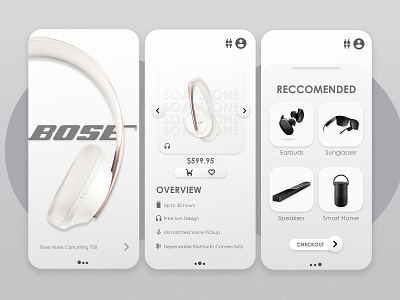 Bose Store App app design branding design illustration minimal ui ux