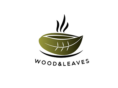 Wood & Leaves Logo l Tea Cafe branding design logo