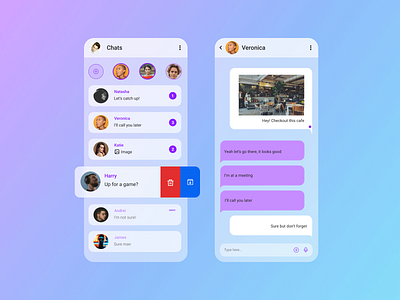 Messaging platform daily 100 challenge design figma glassmorphism messaging app minimal mobile app