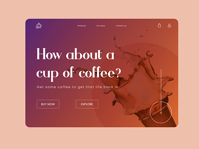 Online coffee shop website template cafe clean coffee figma gradient modern ui web design website