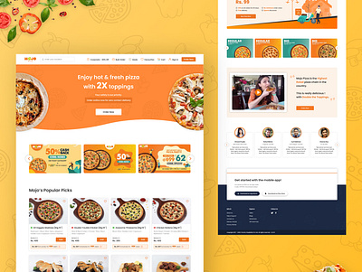 Landing Page Redesign - Pizza Website figma information architecture interaction design landing page mobile app design pizza prototyping redesign ui design user research ux design visual design website redesign wireframing