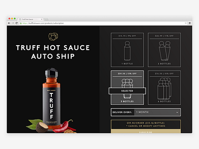 Subscription page ecommerce hot sauce subscription
