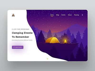 Camper design illustration typography ui ux website