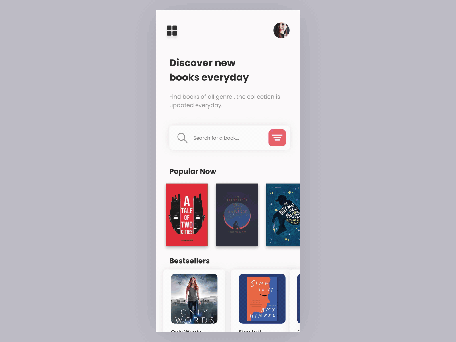 NewRead animation app design illustration typography ui ux