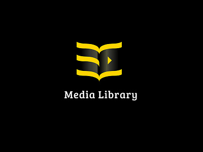 Media Library logo book logo digital library logo library logo play button