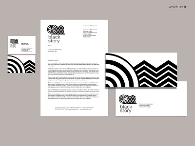 Black Story - branding black white branding optical patterns branding