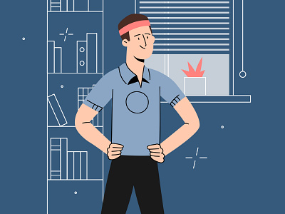 Flat illustration of sportsman for mobile apps