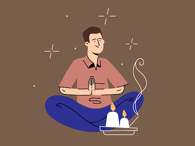 Meditation flat illustration for UX/UI