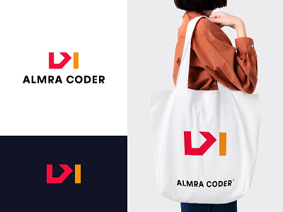 ALMRA CODER Logo Design branding brandmark color design icon identity letter logo logo design logo mark logos logotype mark monogram symbol thefalcon typography