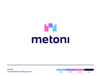 Metoni Logo Design brand branding brandmark clean color design identity letter logo logo design logo designer logo mark logodesign logos logotype m logo mark monogram symbol thefalcon