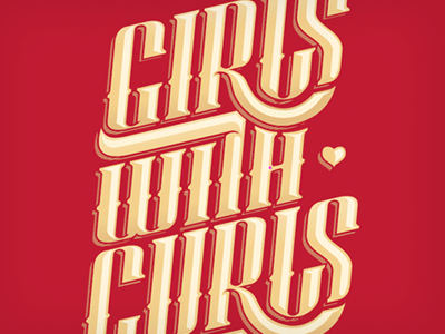 Girls With Curls custom hand lettering tuscan type