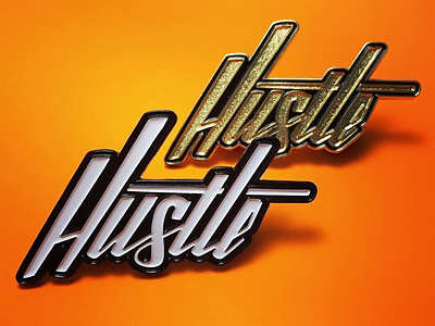 Hustle Pin enamel hustle lapel lettering metal pin product type typography