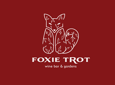 Foxie Trot Wine Bar & Gardens Logo bar brand design branding design graphic design icon illustration logo logo design logotype restaurant typography vector vector illustration wine bar