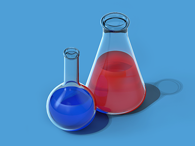 Science icon cinema4d glass isometric render science