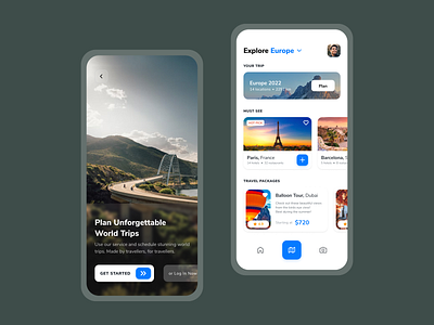 Travel App - Concept app card cards concept design system glass home homescreen interface screen shadow splash travel ui user