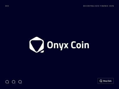 Onyx Coin - DeFi Crypto Currency altcoin crypto currency decentralized defi design hidden logo logotype payment shape simple