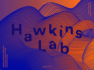 Hawkins Lab blue geometric gradient hawkins lab lines netflix orange poster science stranger things typography