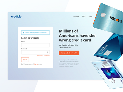 Sign-out page card credit desktop finance fintech form input login sign out startup ui web