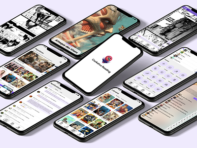 Cockatoo Reading app audio comics figma library logo manga mangaka mobile notifications parrot reading scan search shojo shonen singeki ui ux