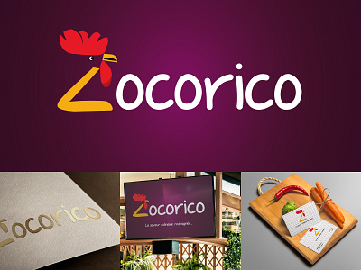 ZOCORICO branding chicken cock cocorico cooking culinary delicious delightful fire flavor food fried chi graphic charter graphic design kitchen logo meals restaurant