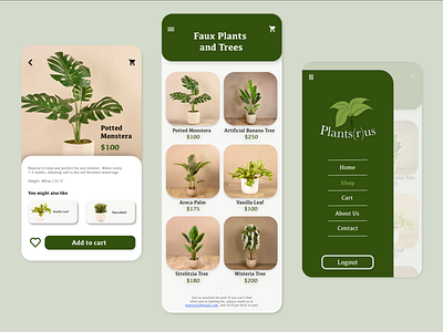 Concept - Plant Shop App app app design colorpalette illustration plant app uidesign