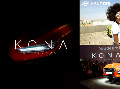 Hyundai Kona world premiere + driving experience Barcelona branding design illustration logo typography
