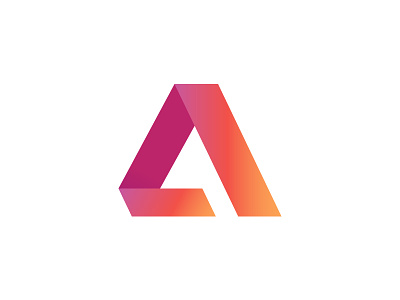 The letter A a color hot color letter logotype