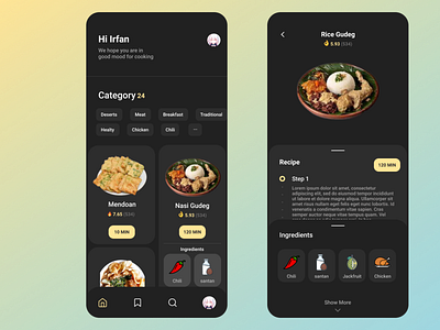 Recipe app app design figma ui