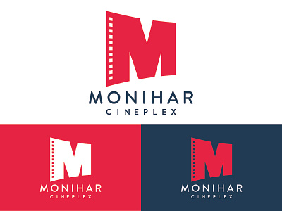 Monihar Cineplex Logo branding cinema cineplex cinplex logo cinplex logo corporate identity design icon illustrator letter logo logo m logo typography
