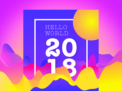 Hello 2018 2018 card cool design