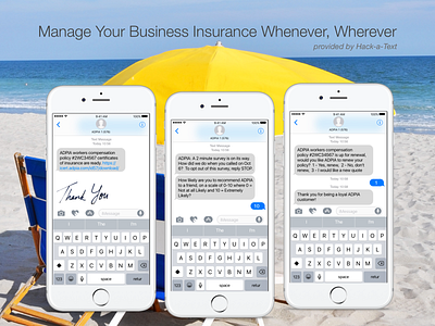 Business Insurance Mobile SMS Management conversational ui insurance app mobile ui product design simplicity small business app sms text message user experience design user research ux