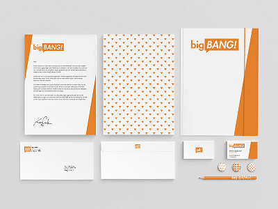 bigBANG! Collateral business card buttons collateral envelope folder letterhead pencil