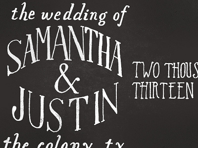 Samantha & Justin hand lettering lettering title typography wedding