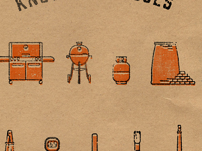 Grilling Tools grilling icon print screen print texture tools vintage