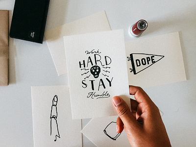 Work Hard & Stay Humble hand lettering mantra type typography