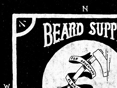 Beard Supply Bandana axe classic compass hand lettering motto type typography work