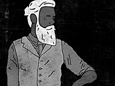 The Bearded Man beard fake vintage illustration man