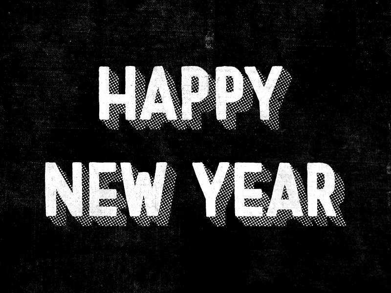 Happy New Year happy new year hand lettering stamp fake vintage