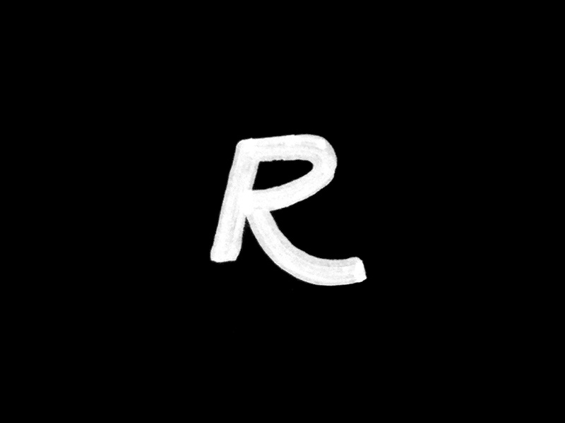 R hand drawn typography type font