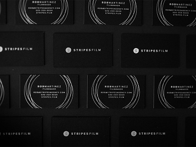 StripesFilm branding business cards foil identity letterpress logo typography