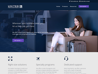 United Business Landing Page