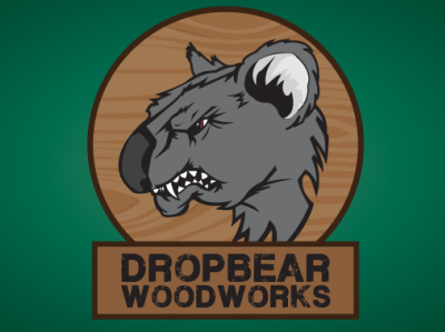Dropbear Woodworks Logo australia branding illustration koala logo logo design vector