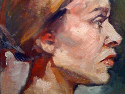 1207 Profile oil painting profile self portrait